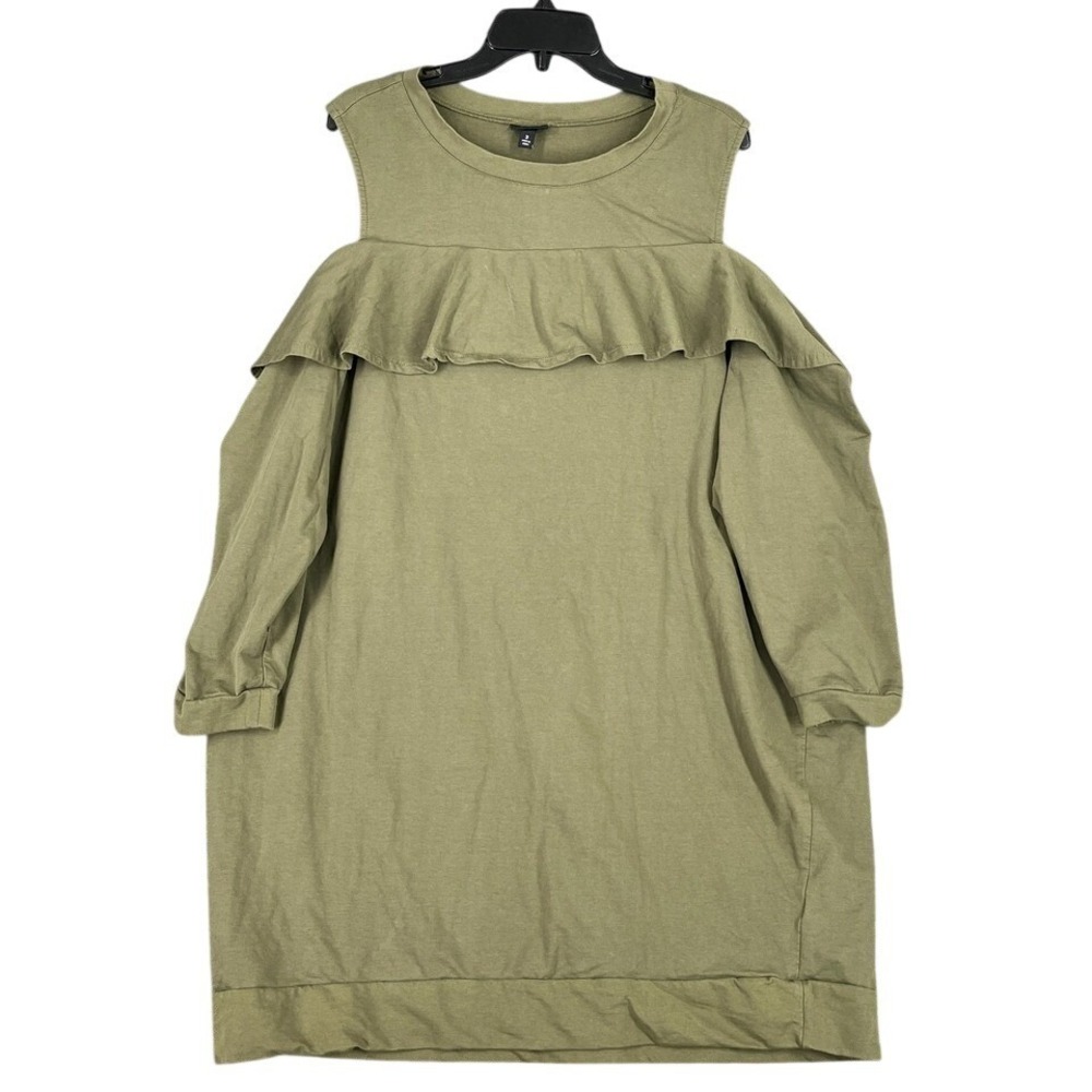 Torrid Cold Shoulder‎ Ruffle Sweatshirt Dress Womens 3X  Grunge Coquet Soft Girl